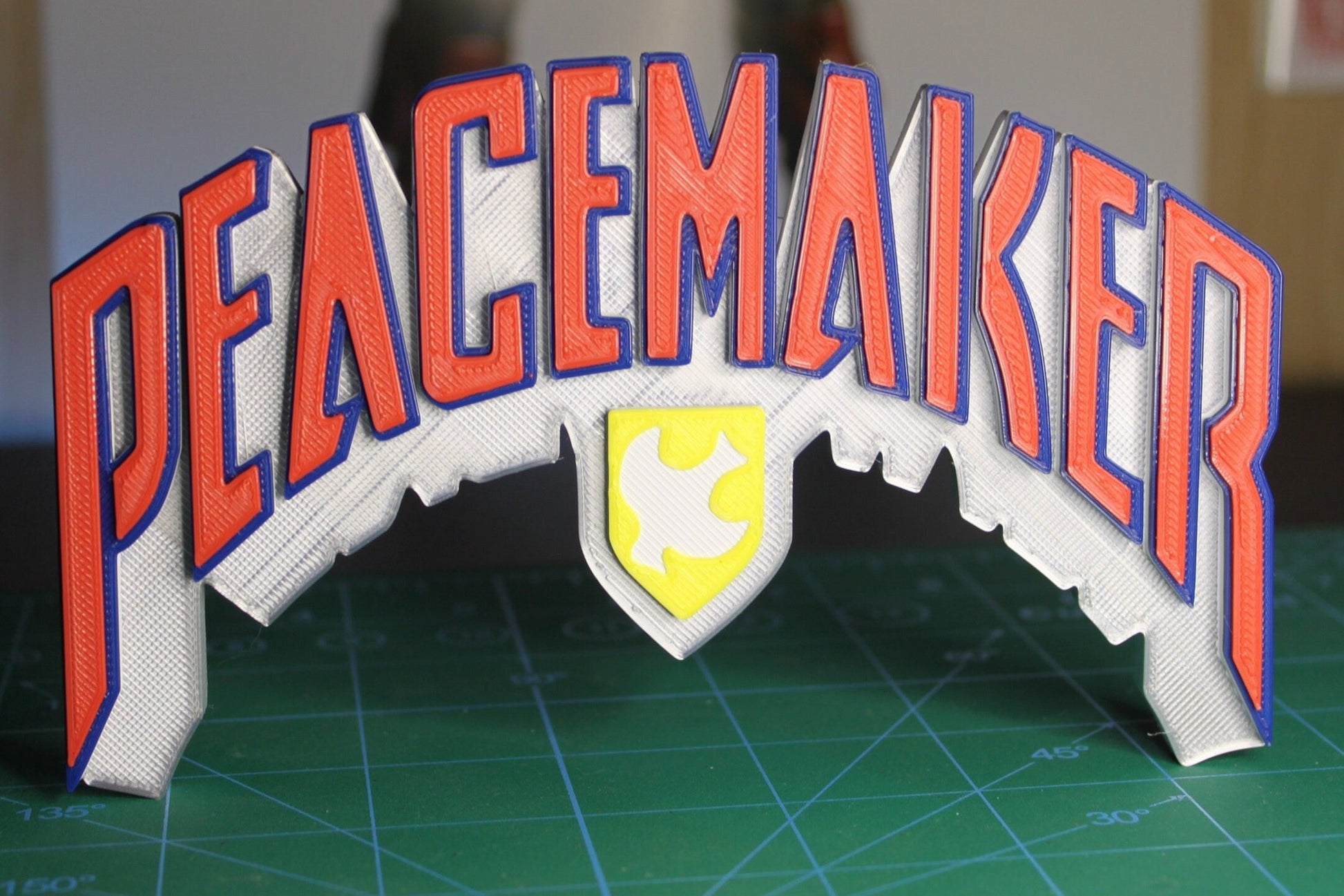 Peacemaker 3D printed Comic Logo Art