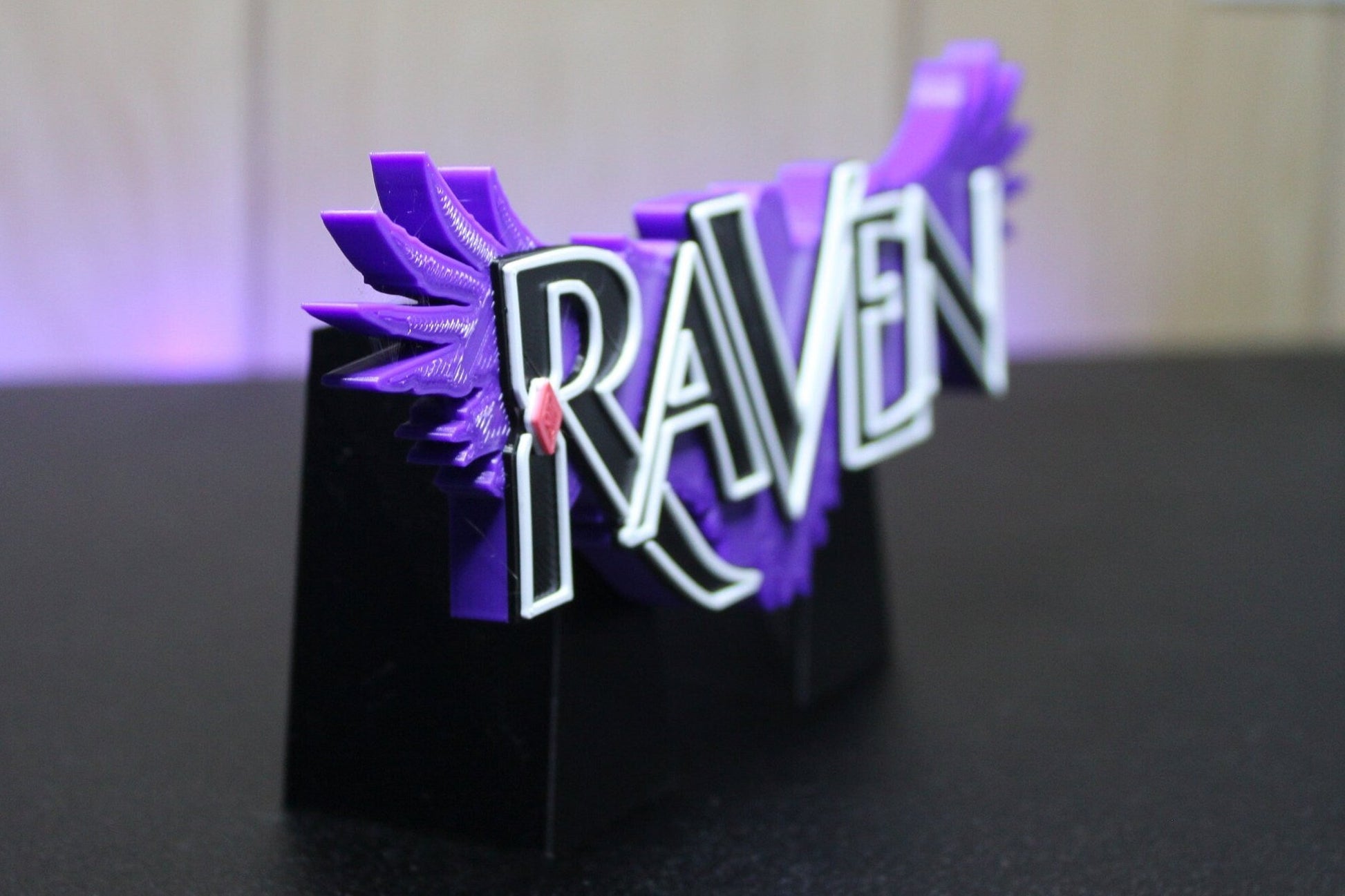 Raven 3D printed Comic Logo Art