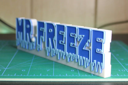 Mr. Freeze 3D printed Comic Logo Art