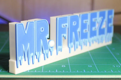 Mr. Freeze 3D printed Comic Logo Art