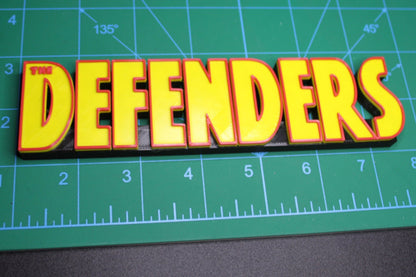 Defenders 3D printed Comic Logo Art