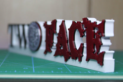 Two Face 3D printed Comic Logo Art