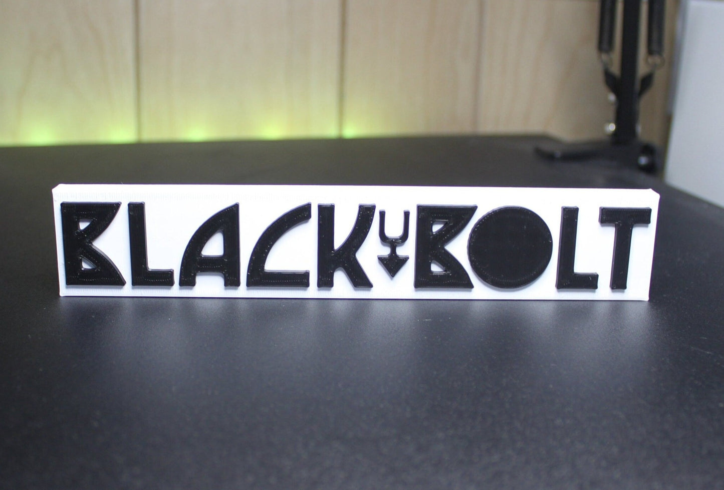 Black Bolt 3D printed Comic Logo Art