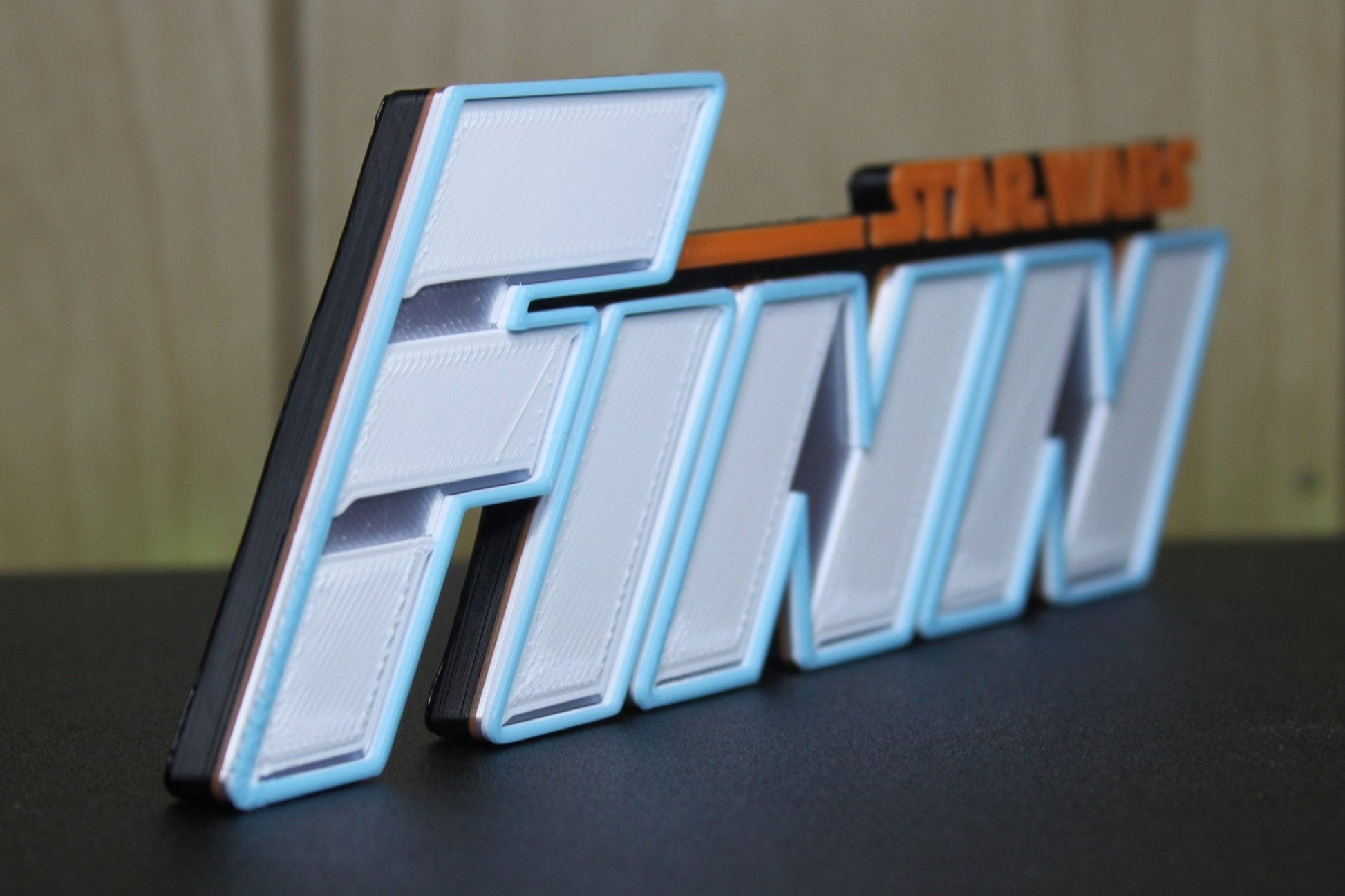 Finn 3D printed Comic Logo Art