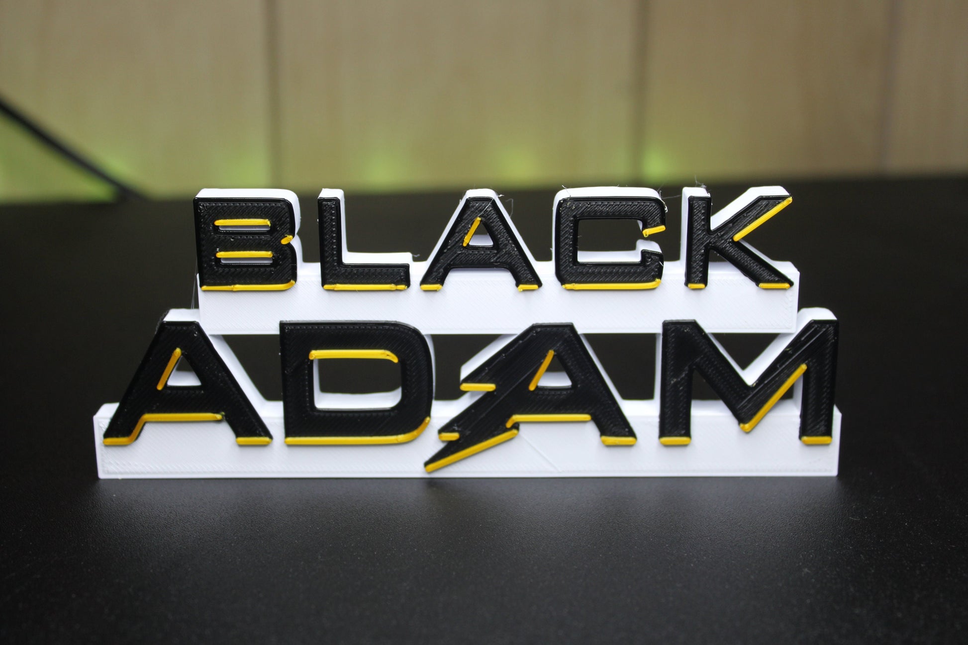 Black Adam 3D printed Comic Logo Art