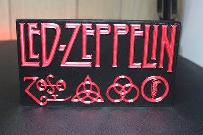 Led Zeppelin 3D Printed Logo Art