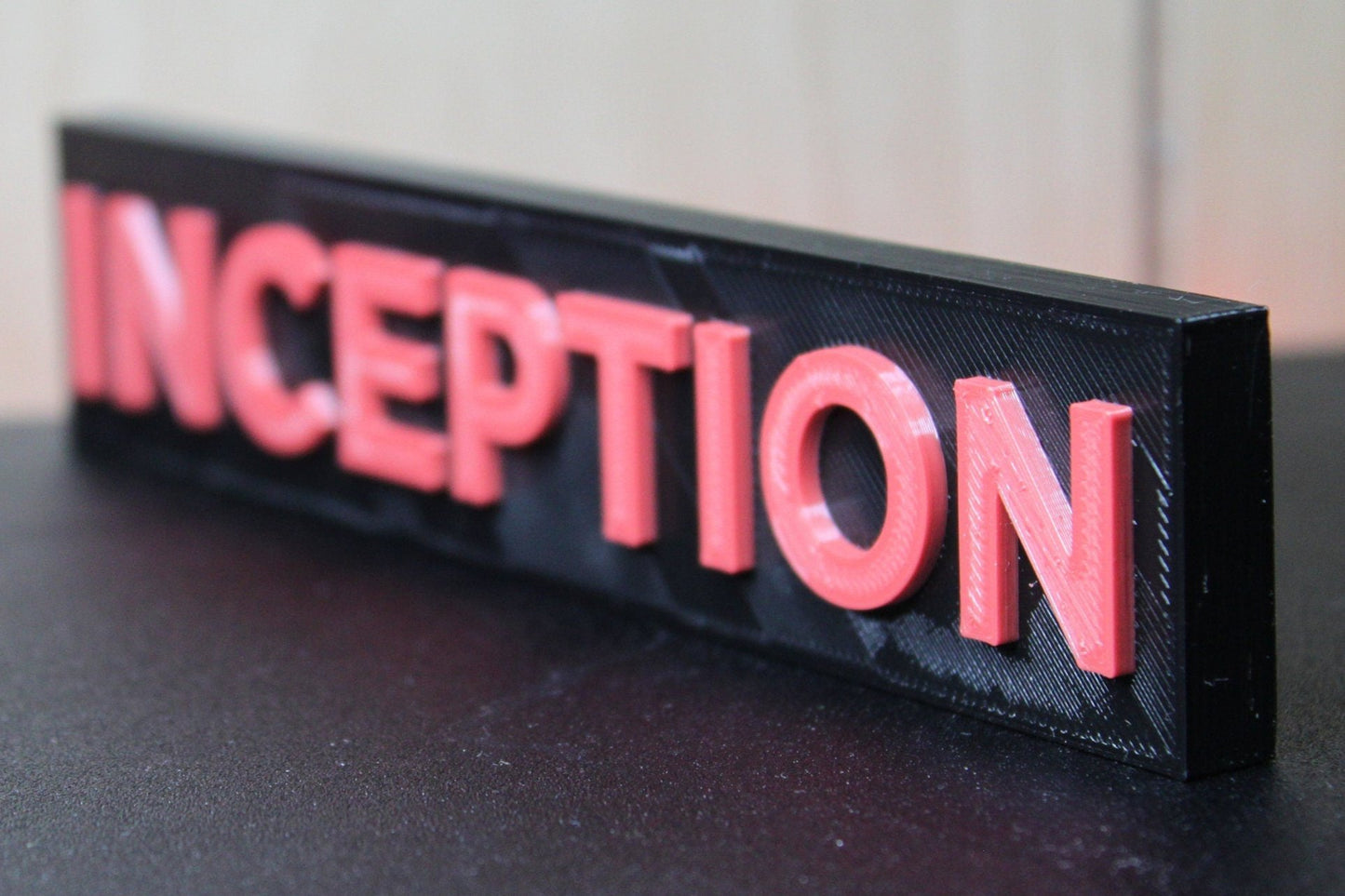 Inception 3D printed Logo Sign Wall Desk Shelf Art