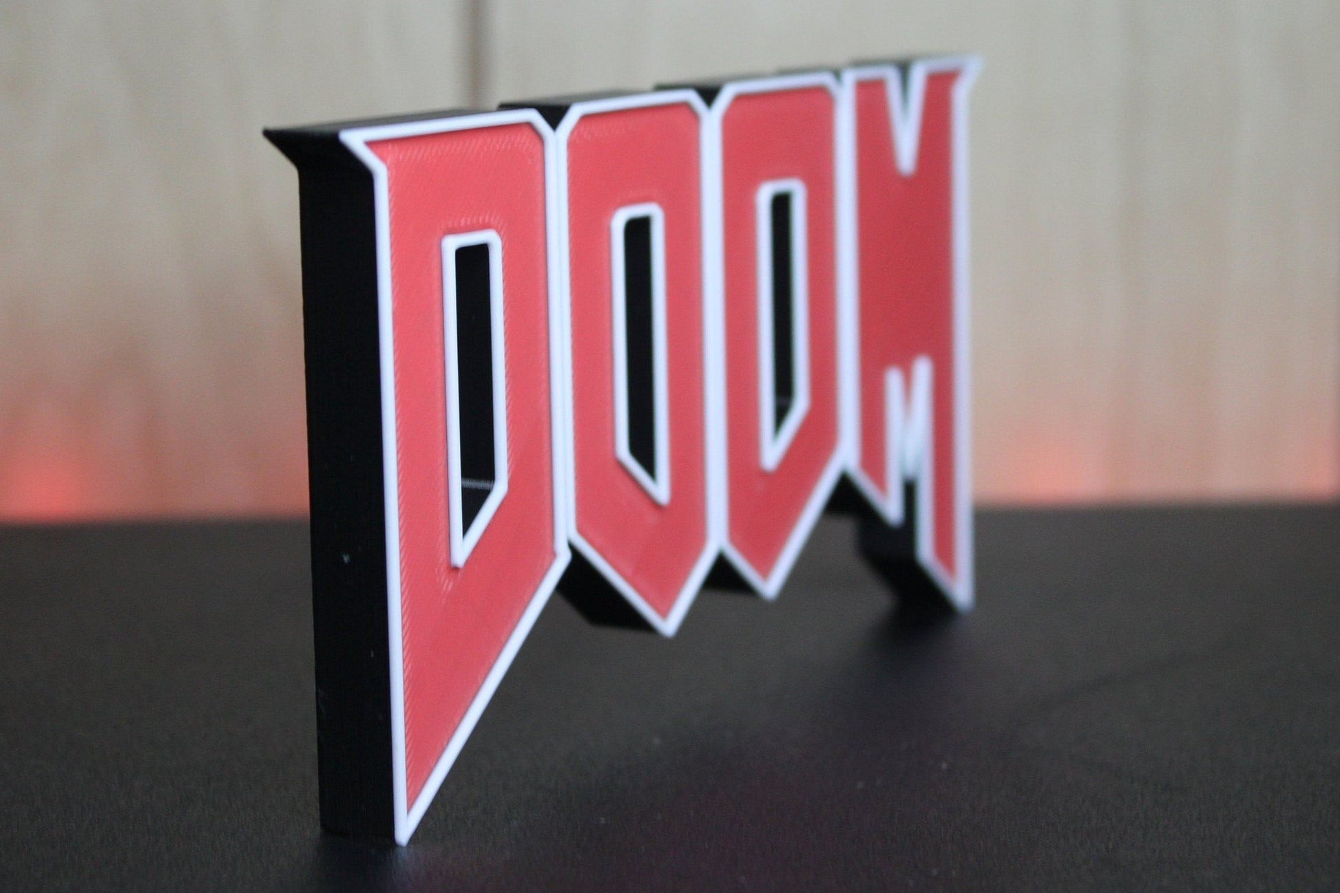 Doom Video Game 3D printed Logo Art