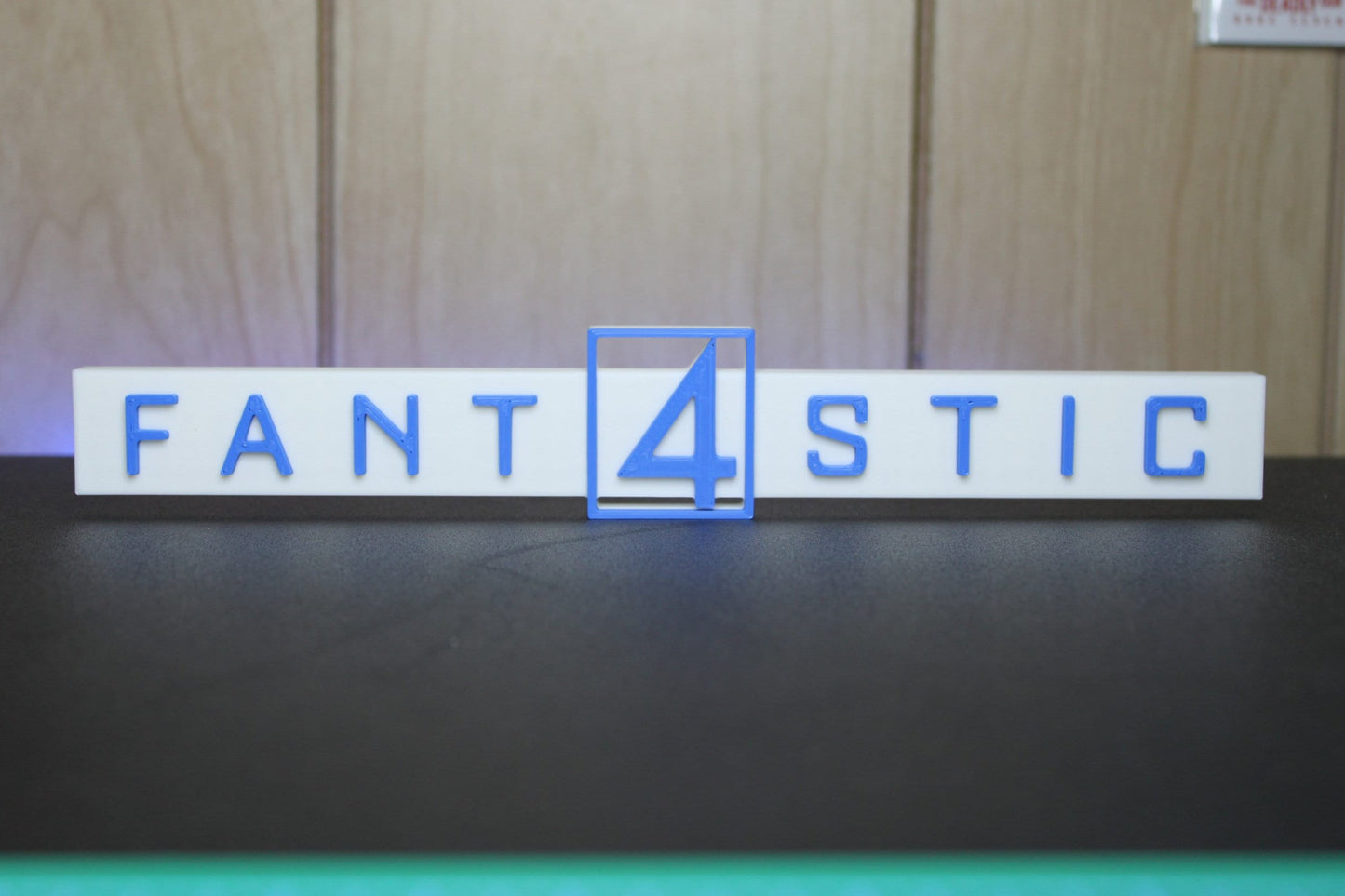 Fantastic Four 3D printed Logo Sign Wall Desk Shelf Art