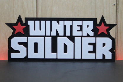 Winter Soldier 3D printed Logo Sign Wall Desk Shelf Art