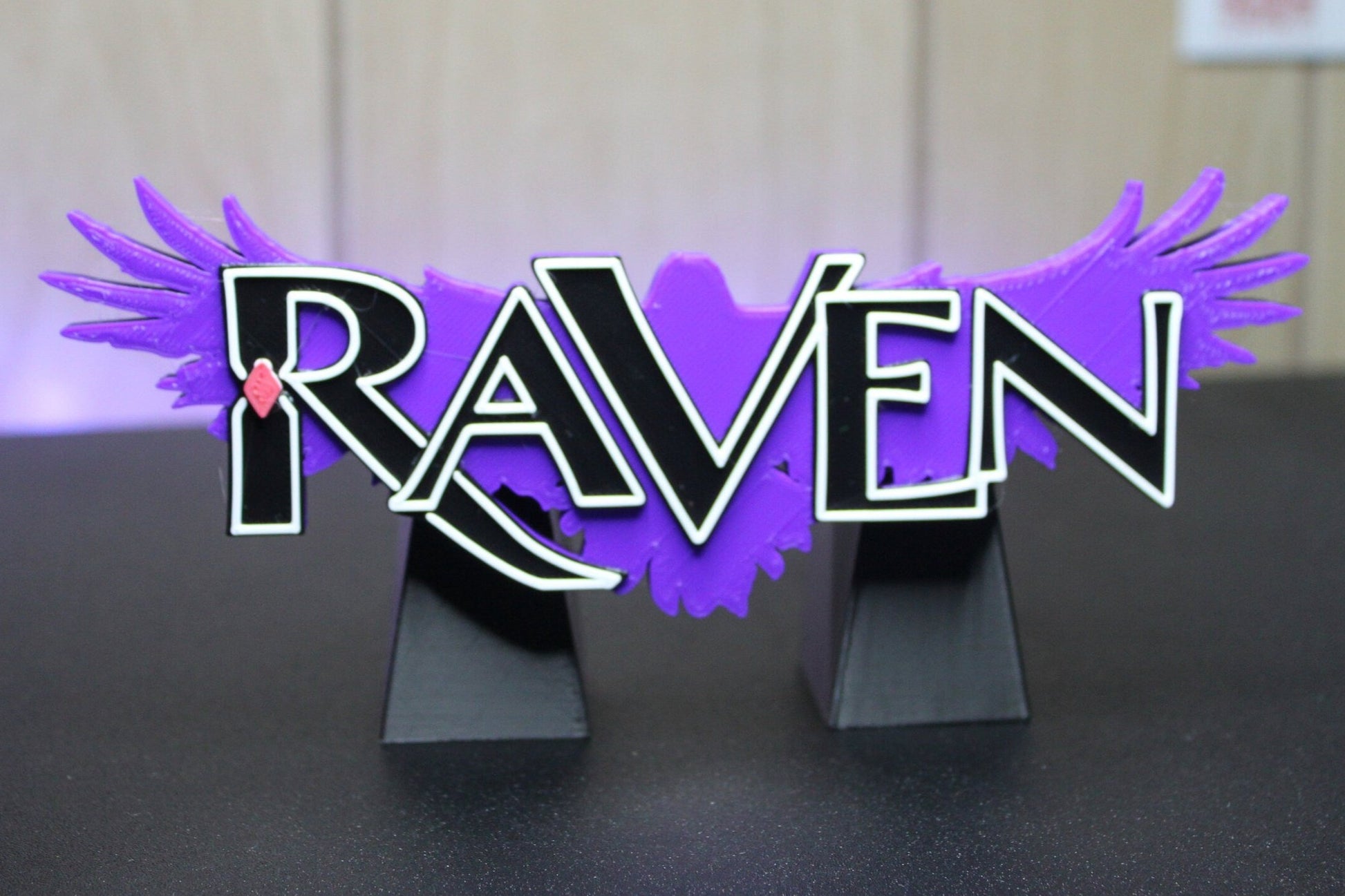 Raven 3D printed Comic Logo Art