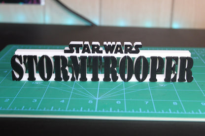 Stormtrooper 3D printed Logo Sign Wall Desk Shelf Art