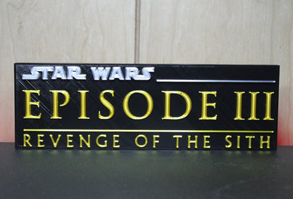 Star Wars Episode III 3D printed Logo Art