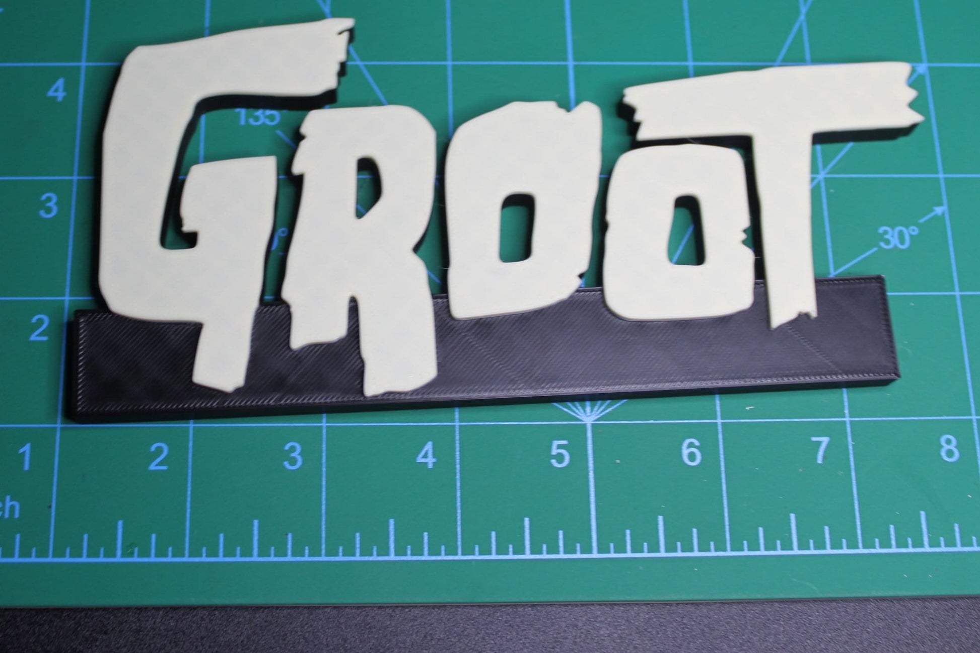 Groot 3D printed Comic Logo Art