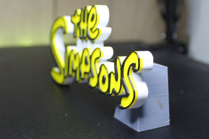 Simpsons 3D printed Logo Sign Wall Desk Shelf Art