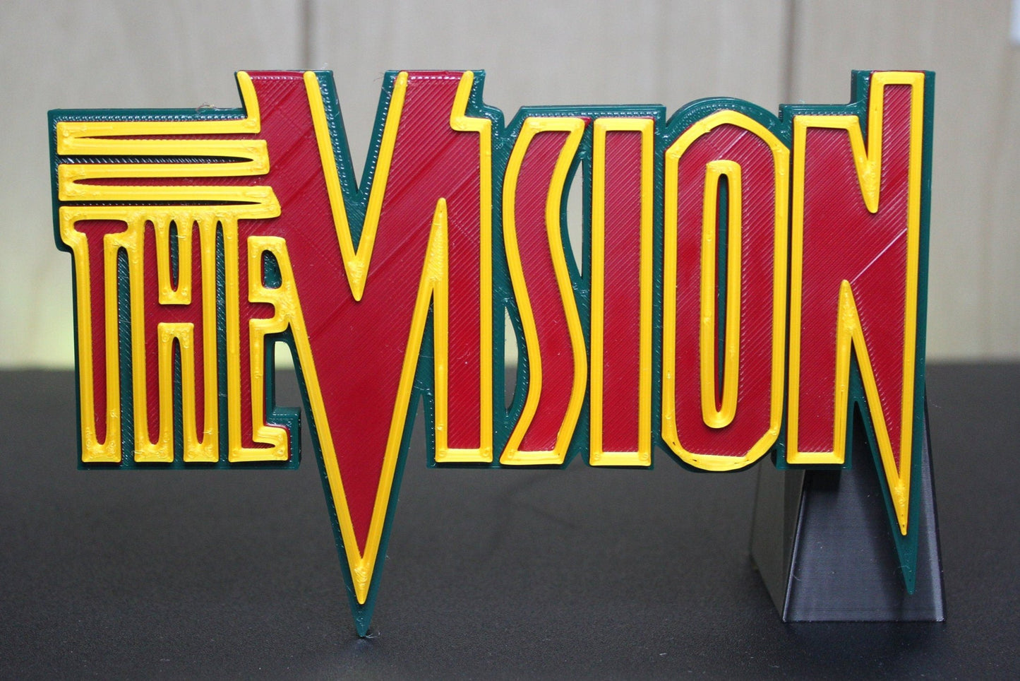 Vision 3D printed Comic Logo Art