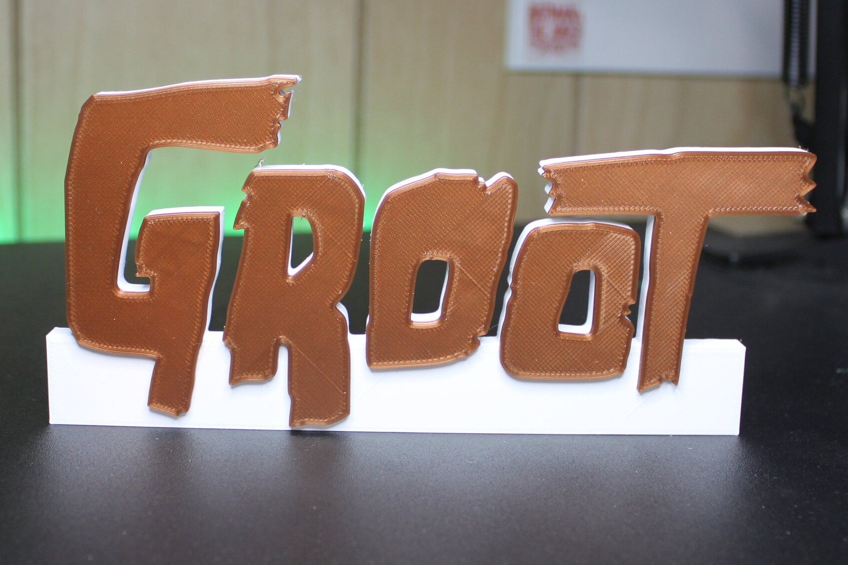 Groot 3D printed Comic Logo Art