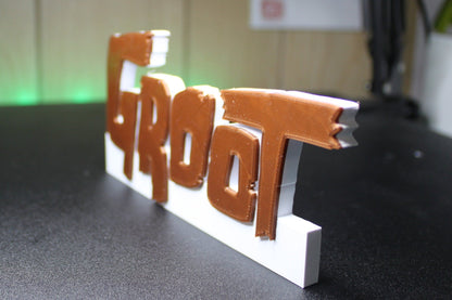 Groot 3D printed Comic Logo Art