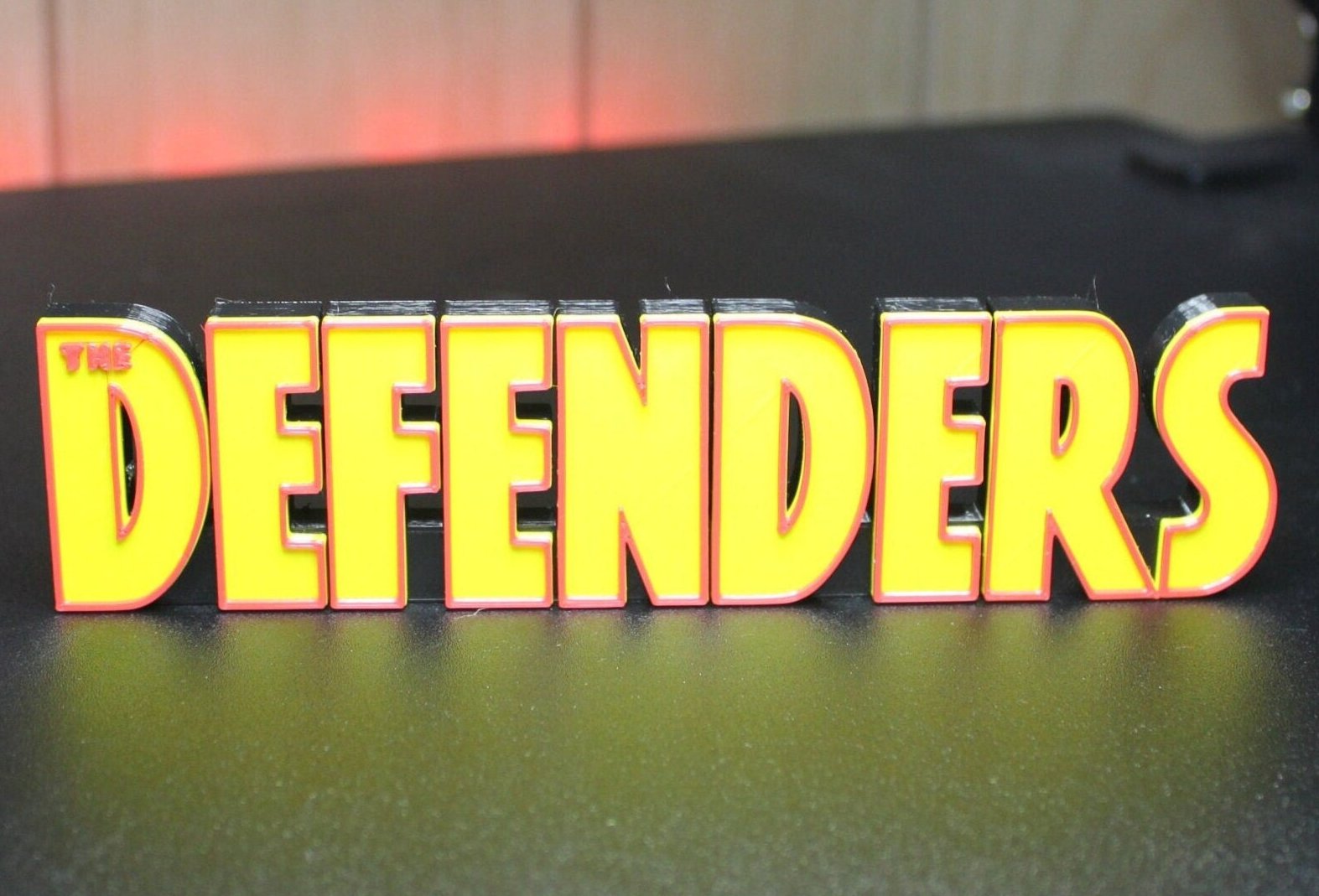 Defenders 3D printed Comic Logo Art