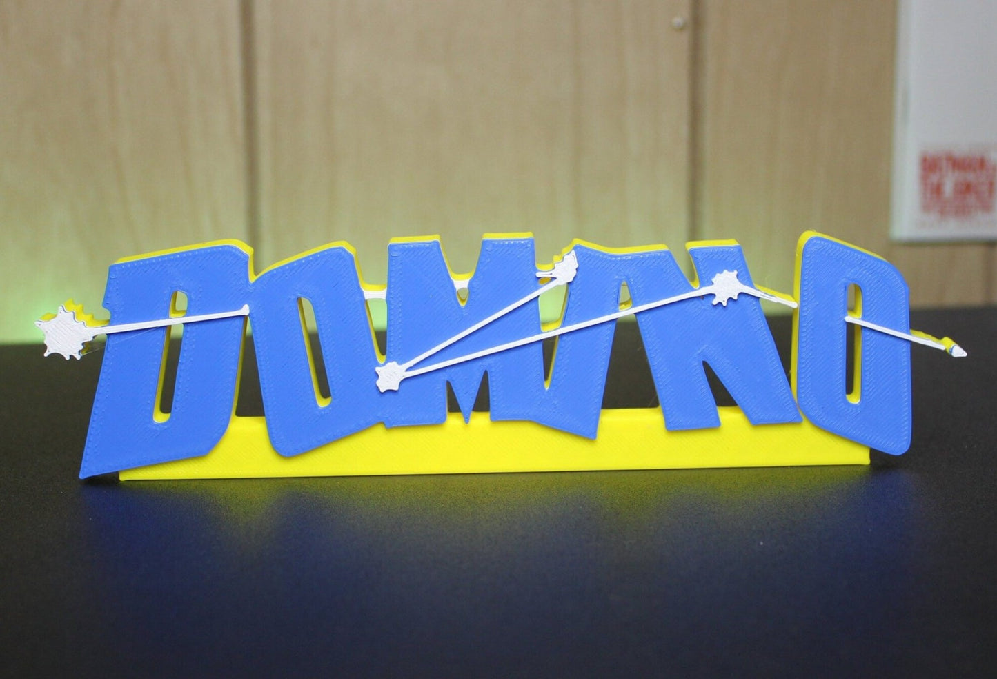 Domino 3D printed Comic Logo Art