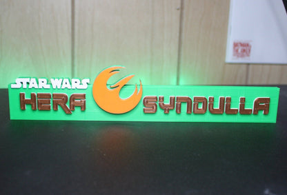 Hera Syndulla 3D printed Logo Sign Wall Desk Shelf Art