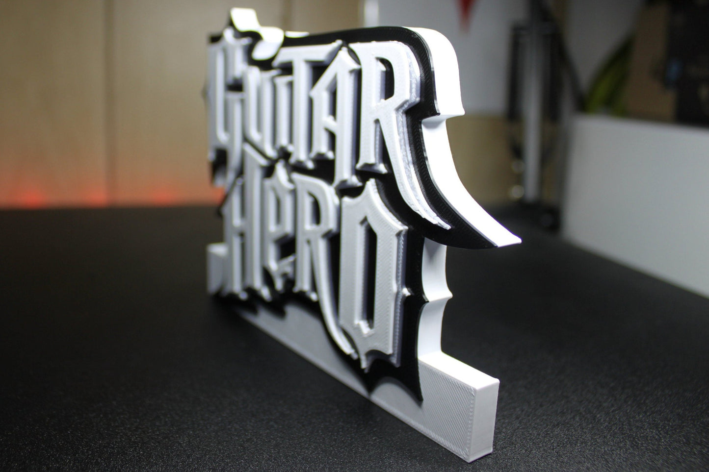 Guitar Hero 3D printed Logo Sign Wall Desk Shelf Art