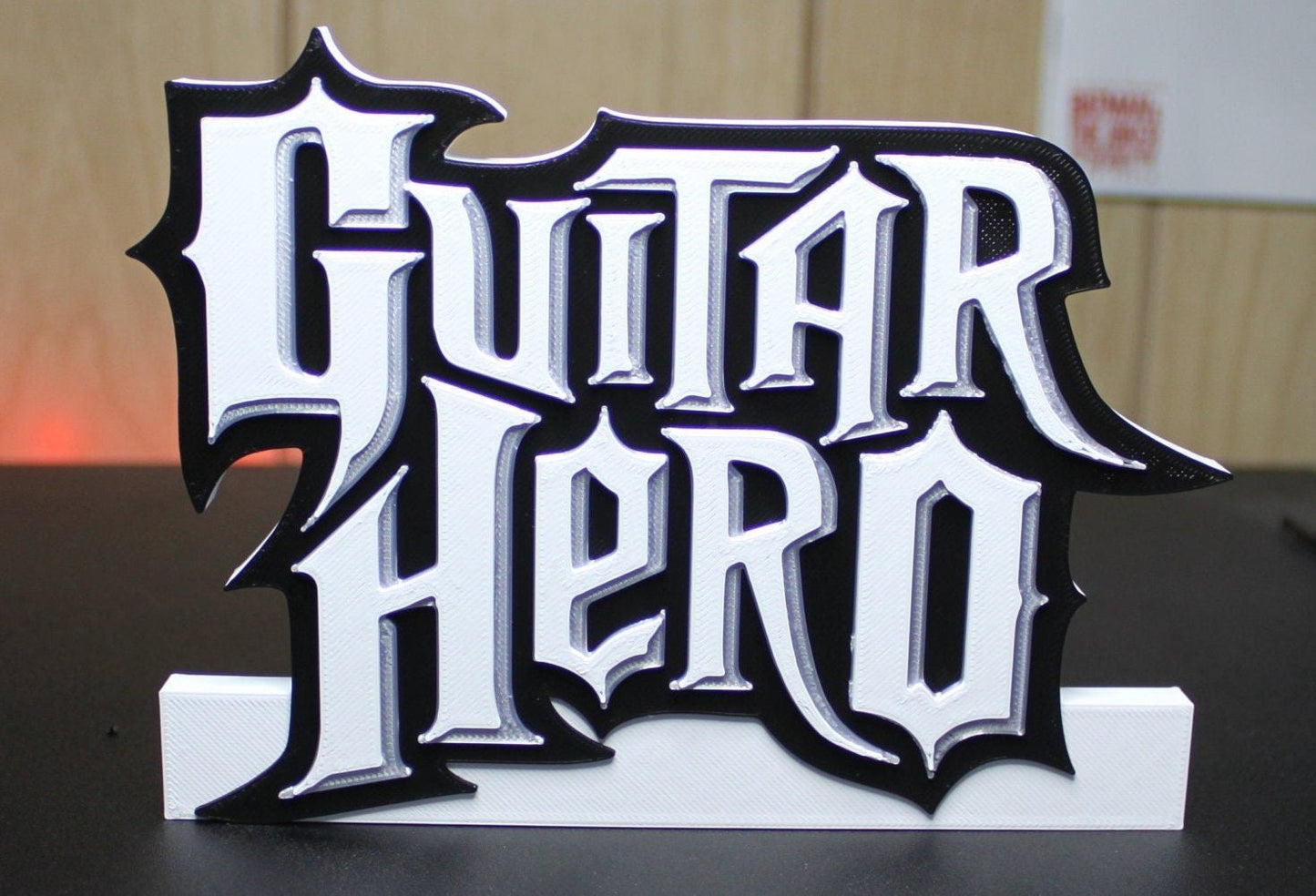 Guitar Hero 3D printed Logo Sign Wall Desk Shelf Art