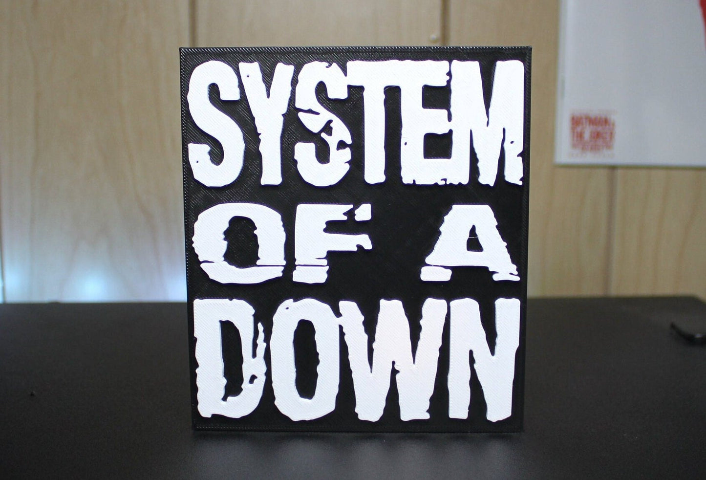 System of a Down 3D Printed Logo Art