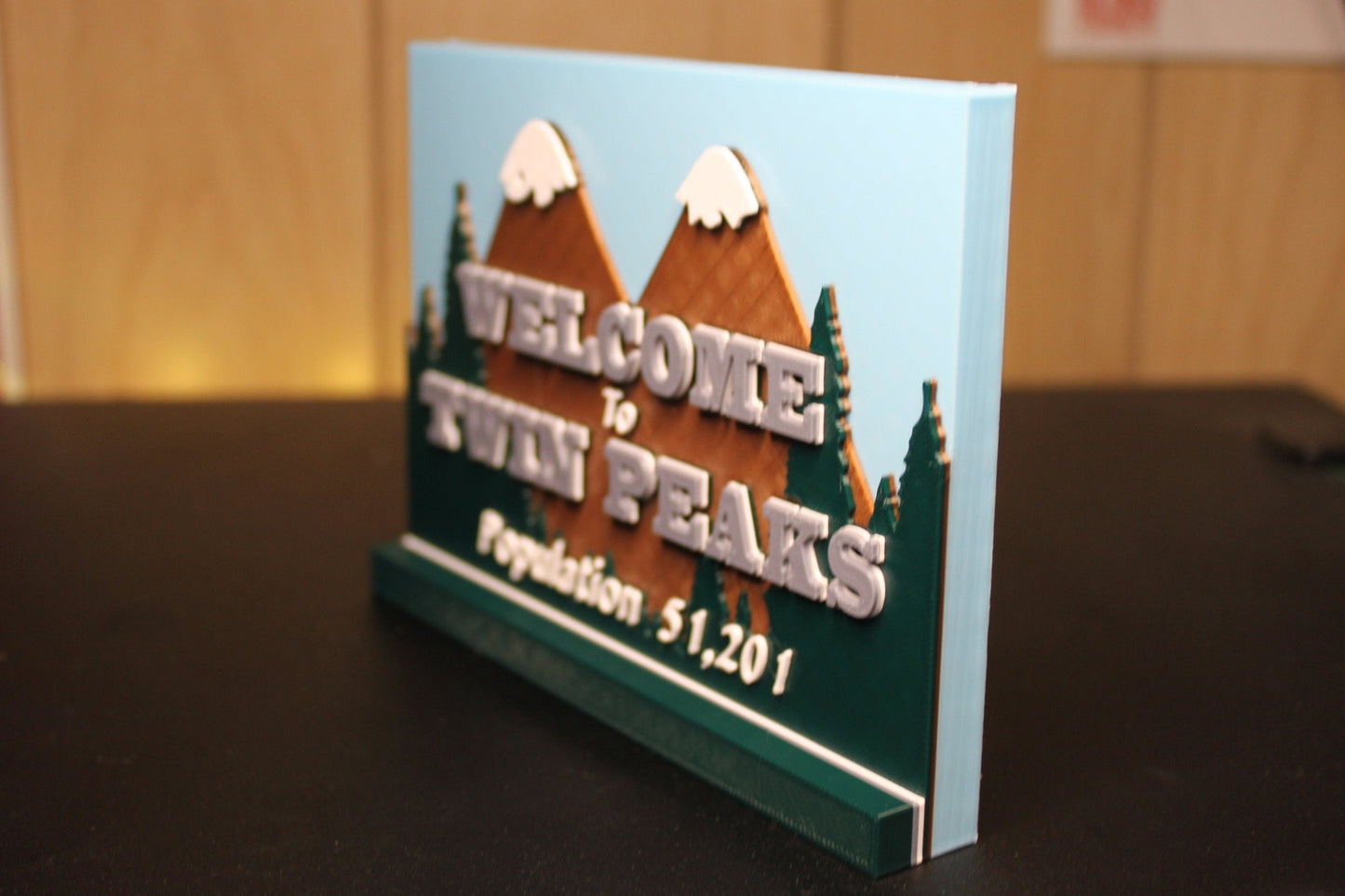 Twin Peaks 3D printed Logo Sign Wall Desk Shelf Art