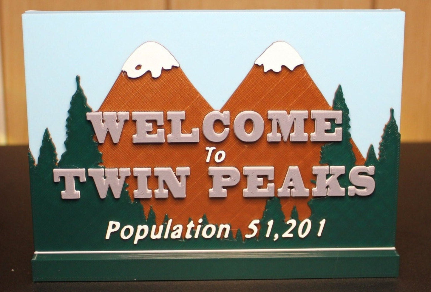 Twin Peaks 3D printed Logo Sign Wall Desk Shelf Art