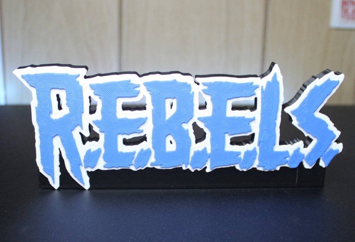 R.E.B.E.LS. 3D printed Comic Logo Art