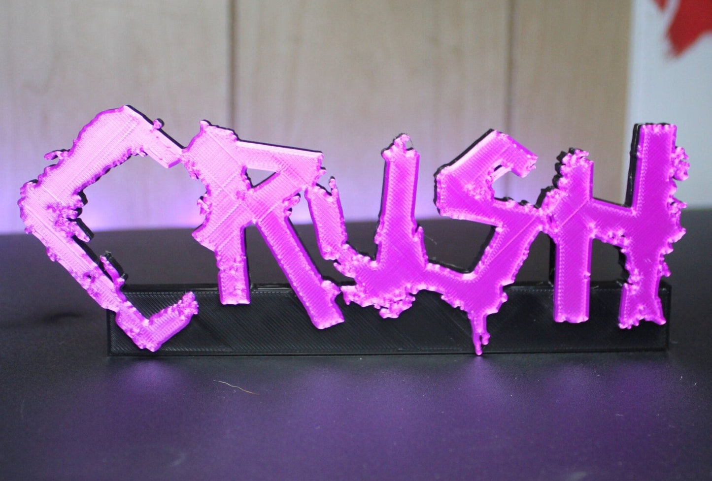 Crush 3D printed Comic Logo Art