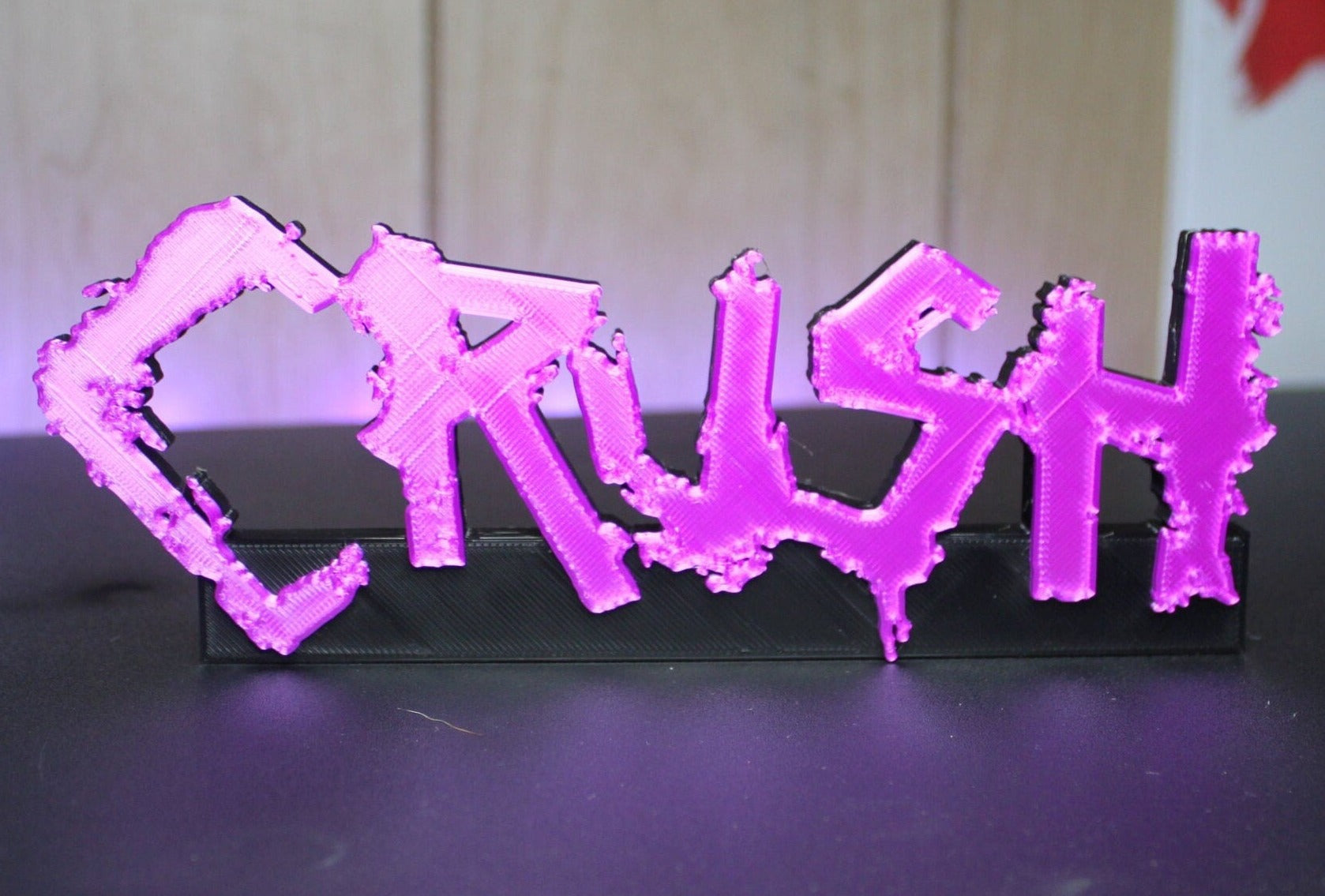 Crush 3D printed Comic Logo Art