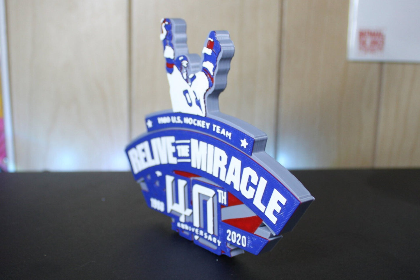 Miracle on Ice 40th Anniversary 3D printed Logo Sign Wall Desk Shelf Art