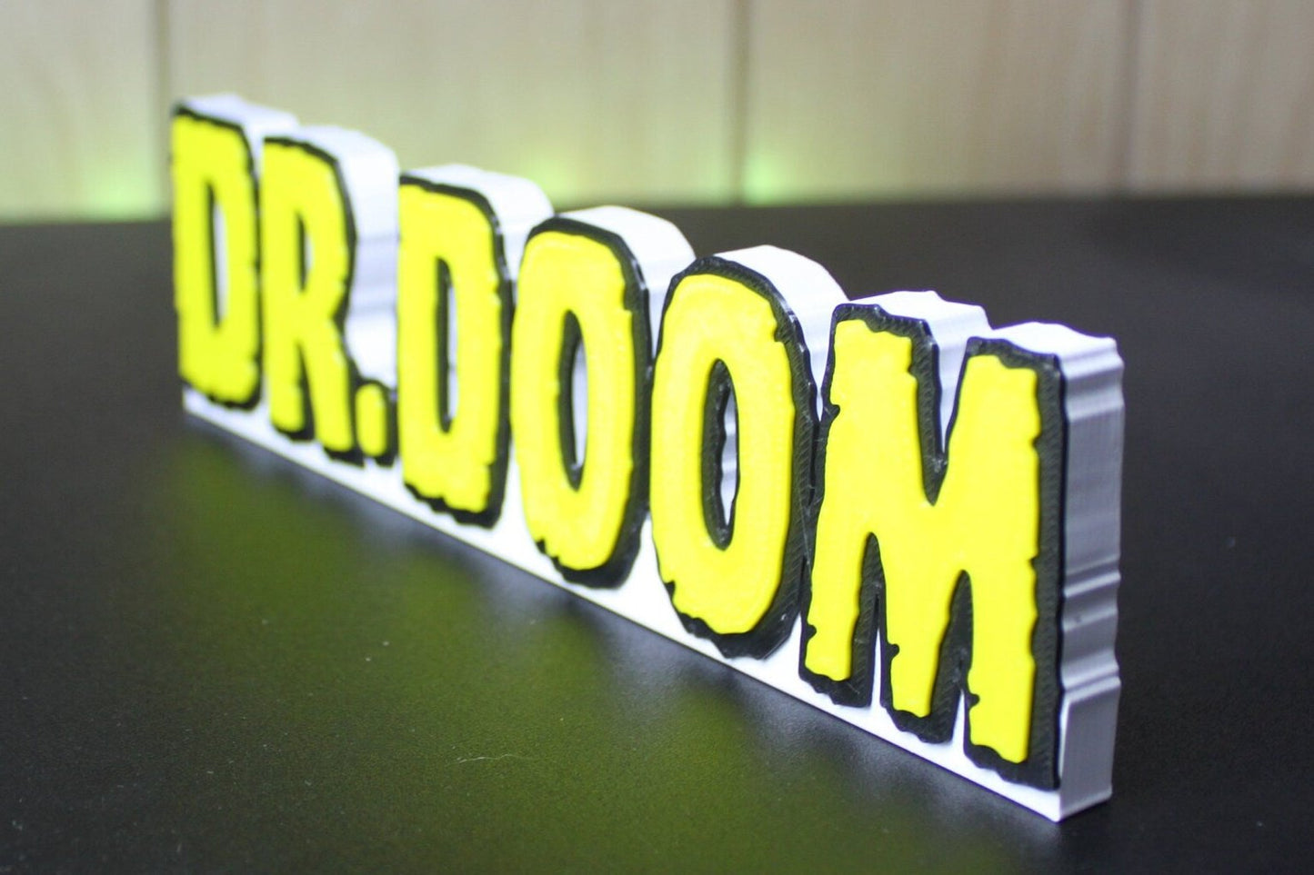 Dr. Doom 3D printed Comic Logo Art