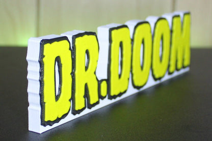 Dr. Doom 3D printed Comic Logo Art