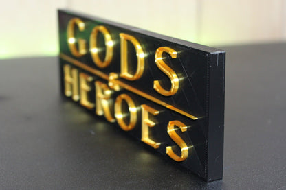 Gods & Heroes Video Game 3D printed Logo Art