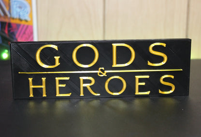 Gods & Heroes Video Game 3D printed Logo Art