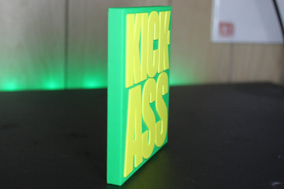 Kick-Ass 3D printed Logo Sign Wall Desk Shelf Art