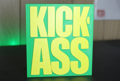 Kick-Ass 3D printed Logo Sign Wall Desk Shelf Art