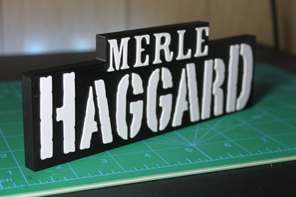 Merle Haggard 3D Printed Logo Art