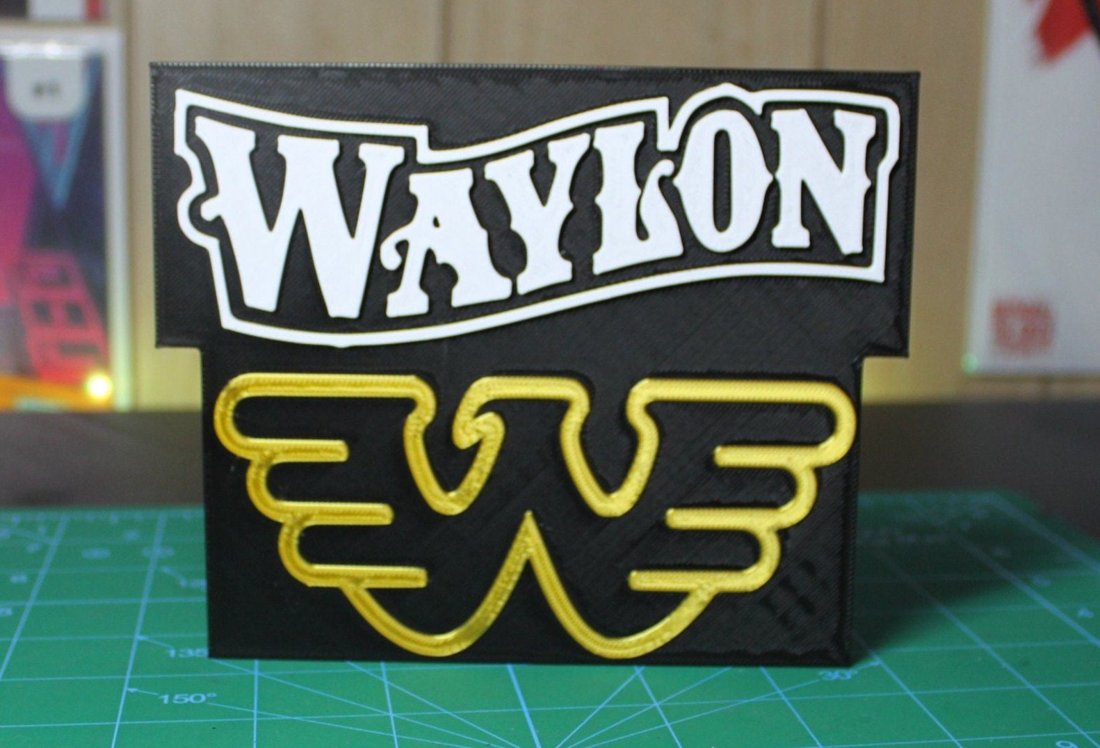 Waylon Jennings 3D Printed Logo Art