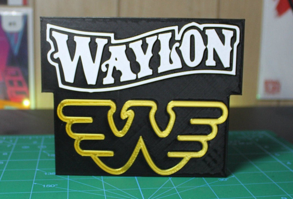 Waylon Jennings 3D printed Logo Sign Wall Desk Shelf Art – WindyCity3D
