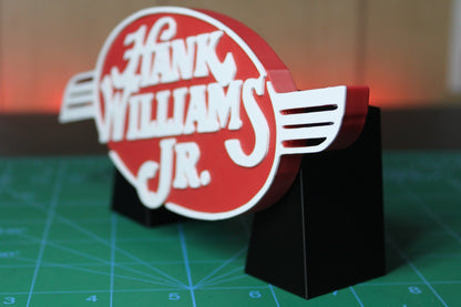 Hank Williams Jr. 3D Printed Logo Art