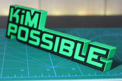 Kim Possible 3D printed Logo Sign Wall Desk Shelf Art