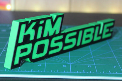 Kim Possible 3D printed Logo Sign Wall Desk Shelf Art