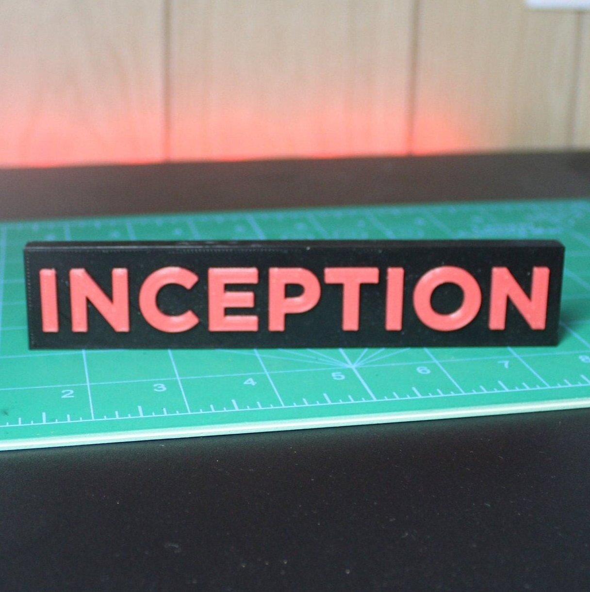 Inception 3D printed Logo Sign Wall Desk Shelf Art