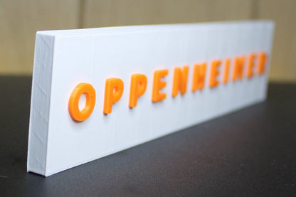 Oppenheimer 3D printed Logo Sign Wall Desk Shelf Art