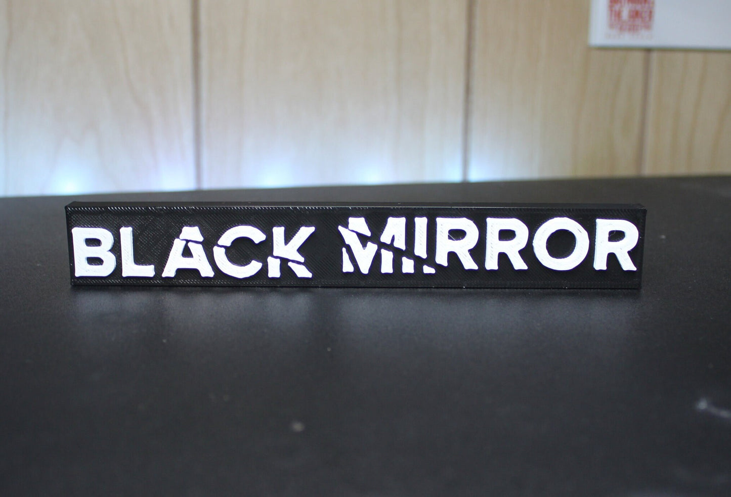 Black Mirror 3D printed Logo Sign Wall Desk Shelf Art