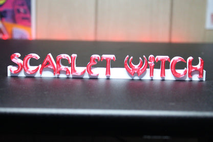 Scarlet Witch 3D printed Logo Sign Wall Desk Shelf Art